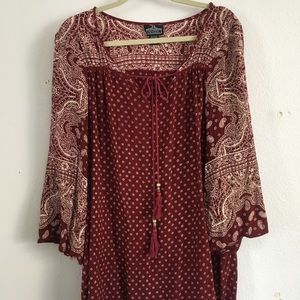 bohemian long blouse